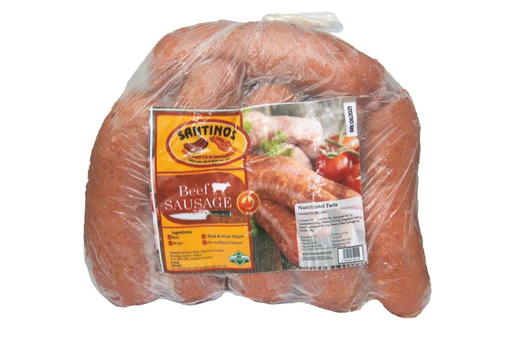 Santinos Beef Sausage 700g Roughpack