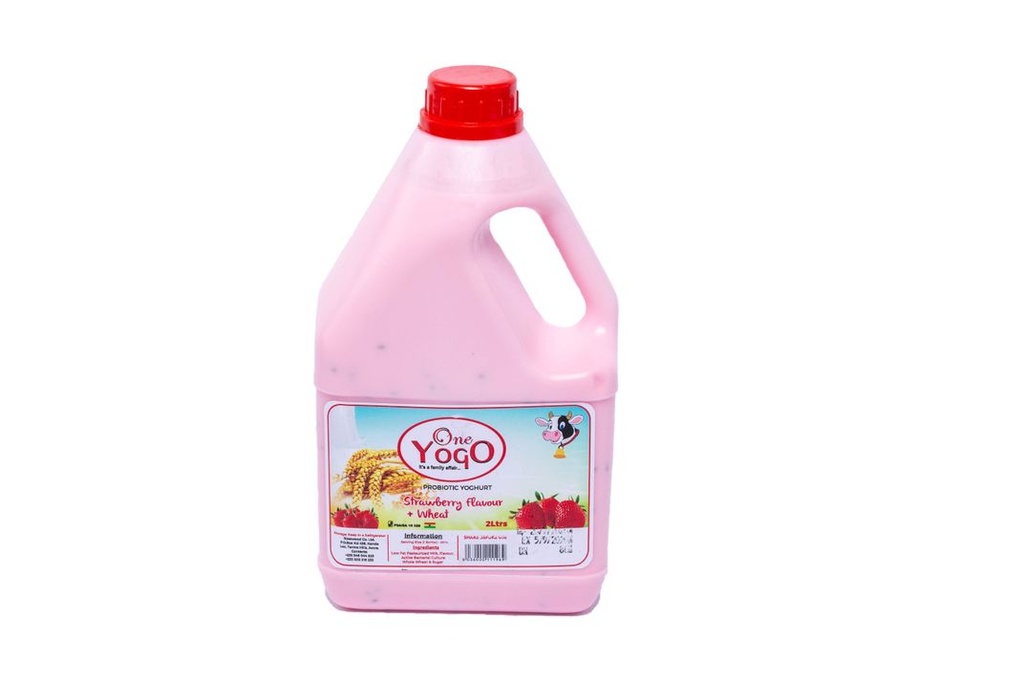 One Yogo Strawberry & Wheat Yoghurt 2L